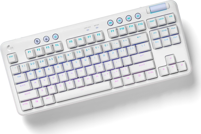 Logitech G715 Lightspeed Gaming Keyboard, TKL, Aurora, weiß, GX-RED, USB/Bluetooth, US