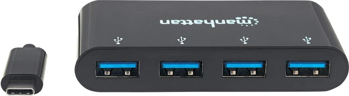 Manhattan USB-Hub, 4x USB-A 3.0, USB-C 3.0 [Stecker]