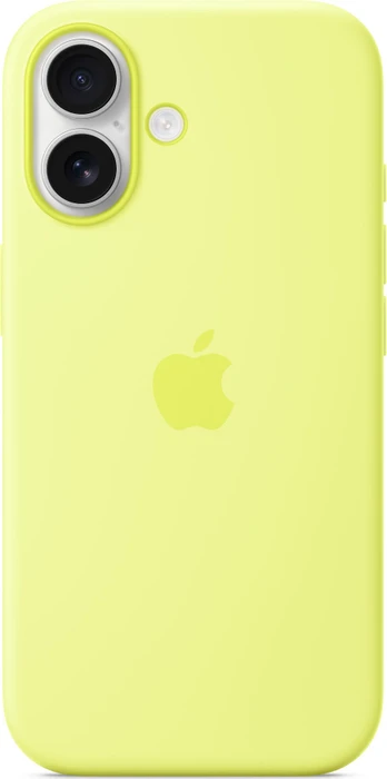Apple Silikon Case mit MagSafe für iPhone 17 neongelb