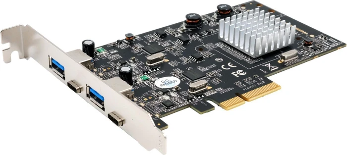 Exsys 4 Port USB 3.2 Gen 2x1 PCIe-Karte, 2x USB-C 3.1/2x USB-A 3.1, PCIe 3.0 x4
