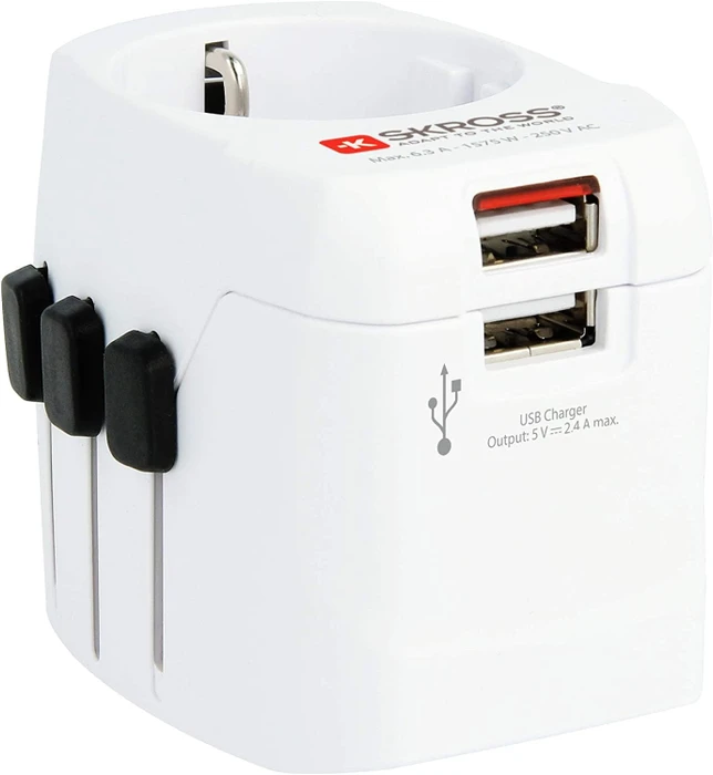 Skross World Travel Adapter Pro Light USB (2xA), 2x USB-A