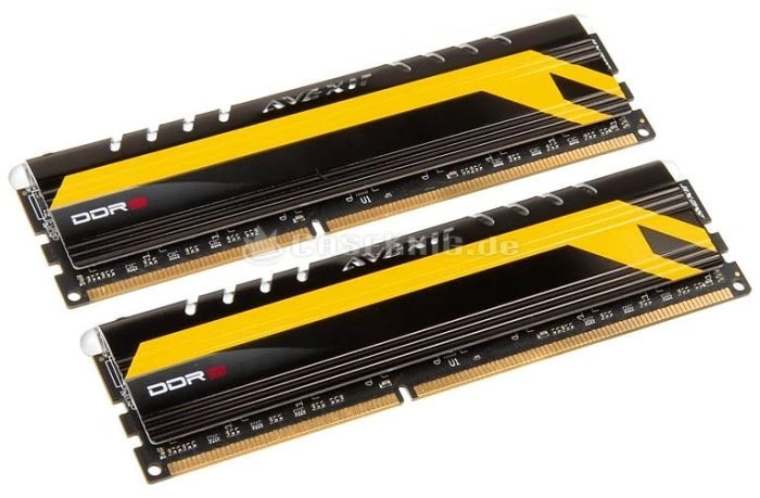 Avexir Core Series MPower Edition LED blau UDIMM 8GB Kit, DDR3-1600, CL9-9-9-24