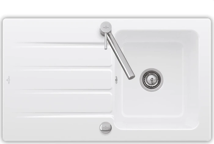 Villeroy & Boch Architectura 860x510mm Becken reversibel mit Ablauffernbedienung snow white