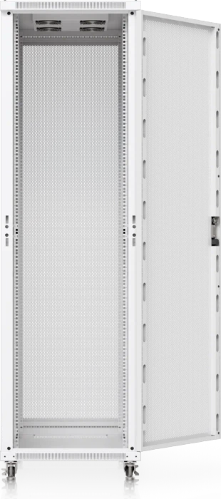 Ubiquiti 42U Rack Cabinet, 19" Rackschrank 42HE, mit Rollen, Gitternetztür, weiß, 1000mm tief