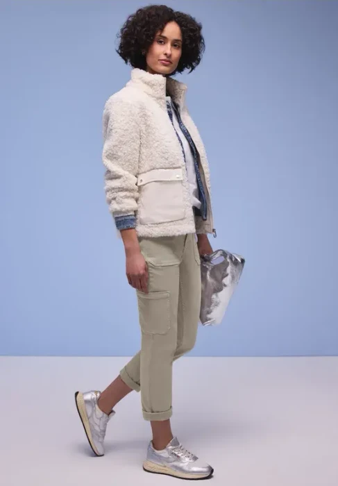 Street One Charlie Cargo Jeans beige washed (Damen)