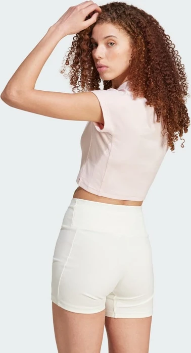 adidas Lounge Ribbed Crop T-Shirt kurzarm sandy pink (Damen)