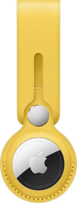 Apple AirTag Anhänger aus Leder sonnengelb