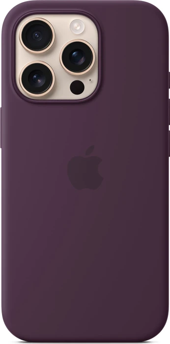 Apple Silikon Case mit MagSafe für iPhone 16 Pro Pflaume