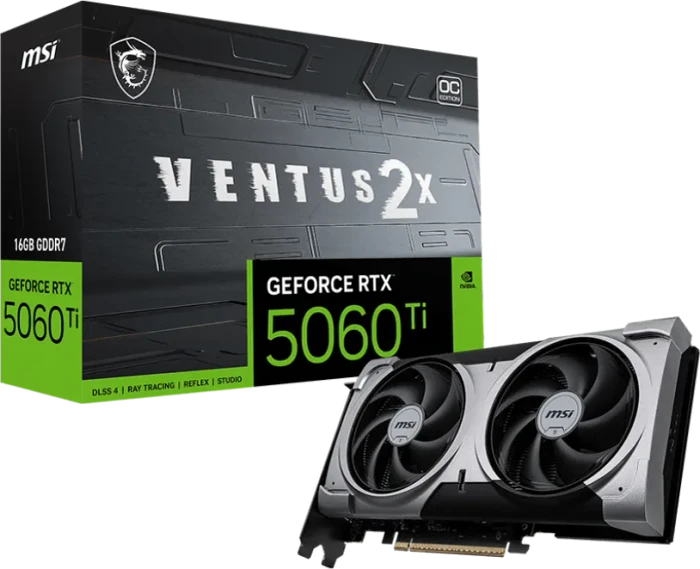 MSI GeForce RTX 5060 Ti 16G Ventus 2X OC Plus, G506T-16V2CP, 16GB GDDR7, HDMI, 3x DP