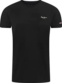 Pepe Jeans Logodruck Slim Fit T-Shirt kurzarm schwarz (Herren)