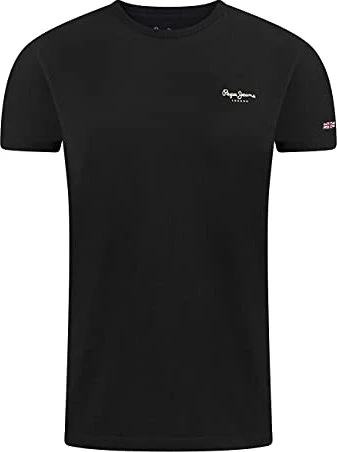 Pepe Jeans Logodruck Slim Fit T-Shirt kurzarm schwarz (Herren)
