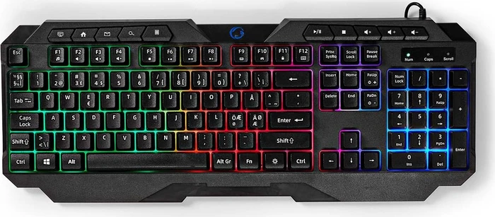 Nedis Gaming Tastatur, LEDs RGB, schwarz, USB, ND