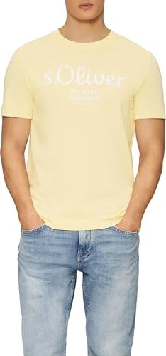 s.Oliver Logo-Print T-Shirt kurzarm vanille (Herren)
