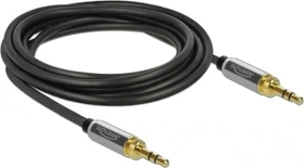 DeLOCK 3.5mm Klinke 3-Pin [Stecker] auf 3.5mm 3-Pin Klinke [Stecker], mit 2x Schraubadapter auf 6.35mm, schwarz 3m (85787)