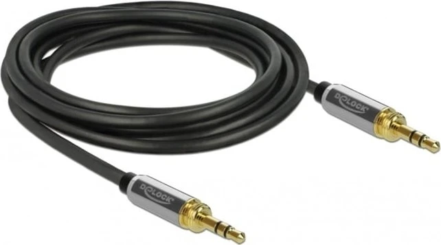 DeLOCK 3.5mm Klinke 3-Pin [Stecker] auf 3.5mm 3-Pin Klinke [Stecker], mit 2x Schraubadapter auf 6.35mm, schwarz 3m