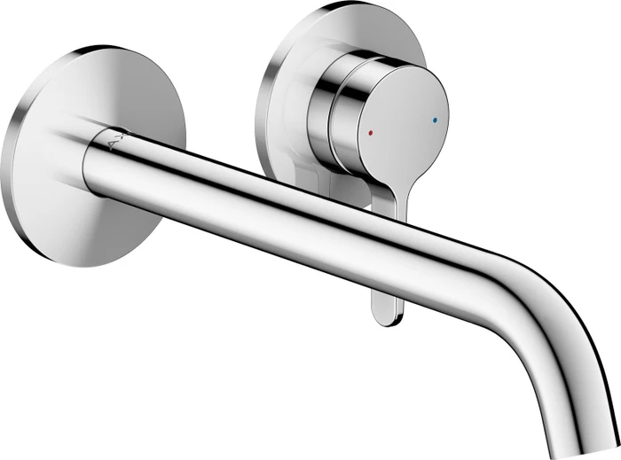 Hansgrohe Axor One 2-Loch Waschbeckenarmatur für Wandmontage mit Hebelgriffen und Auslauf 220mm chrom
