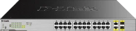 D-Link DGS-1000 Rackmount Gigabit Switch, 24x RJ-45, 2x RJ-45/SFP, 370W PoE+ (DGS-1026MP)