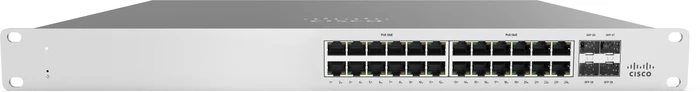 Cisco Meraki MS120-24P Rackmount Gigabit Managed Switch, 24x RJ-45, 4x SFP, 370W PoE+