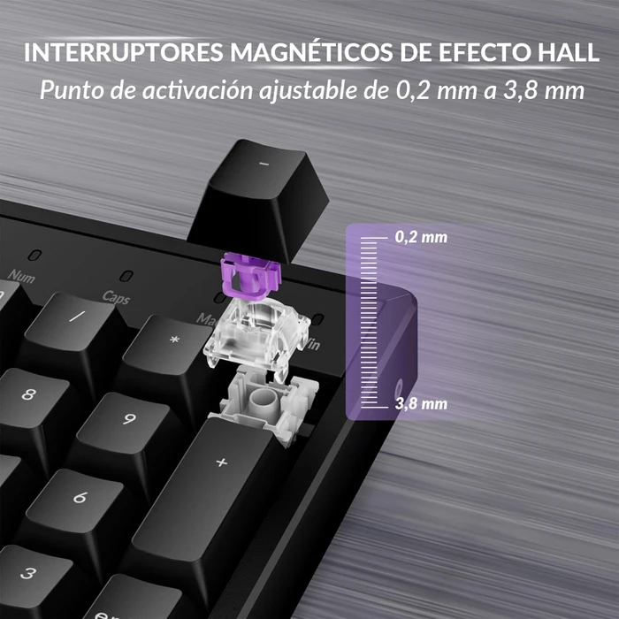 Keychron K10 HE Wireless, schwarz, LEDs RGB, Gateron 2.0 Magnetic Nebula, USB/Bluetooth, ES