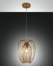 Fabas Luce Camp Pendelleuchte gold edelmatt Ø25cm