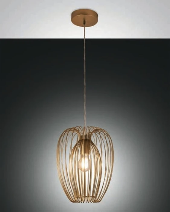Fabas Luce Camp Pendelleuchte gold edelmatt Ø25cm