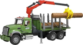 Bruder Profi-Serie Mack Granite Holztransport-LKW mit 3 Baumstämmen