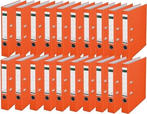Leitz Qualitäts Ordner 2-Ring 180° Plastik, 50mm, A4, orange, 20er-Pack