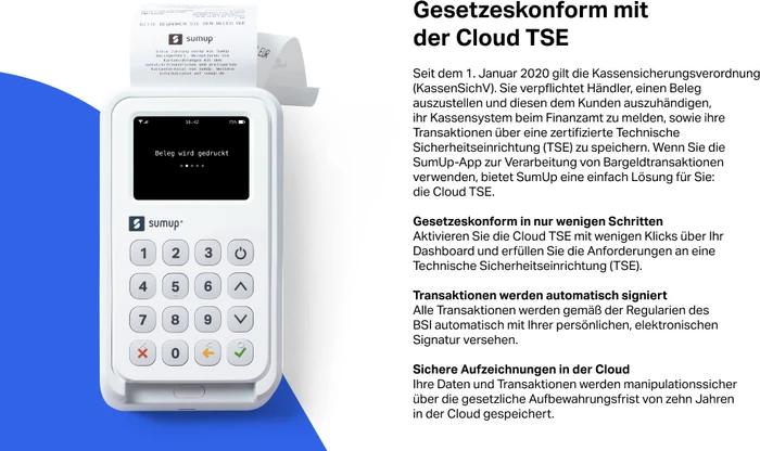 SumUp 3G+WIFI Bezahlterminal weiß, Payment Kit inkl. Bondrucker