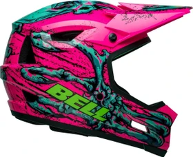 Bell Sanction 2 DLX MIPS Fullface-Helm bonehead gloss pink/turquoise