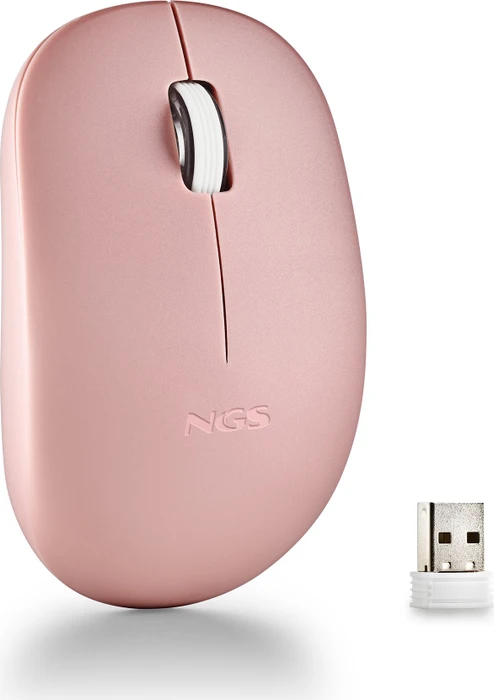NGS Fog Pro Silent Wireless Mouse rosa, USB