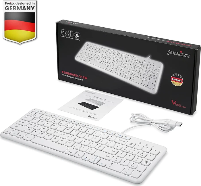 Perixx Periboard-213, weiß, USB, UK