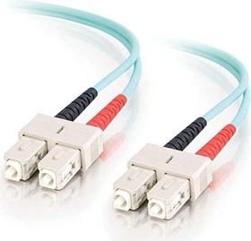C2G LWL Duplex Kabel, OM3, 2x SC Stecker/2x SC Stecker, 10m, türkis
