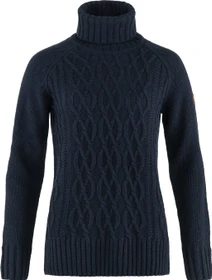 Fjällräven Övik Cable Roller Neck Strickpullover dark navy (Damen)
