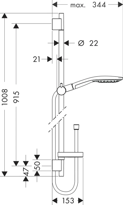 Hansgrohe Raindance Select S Brauseset 150 3jet mit Brausestange 90cm und Seifenschale chrom