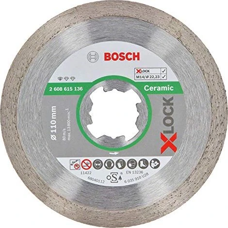 Bosch Professional X-LOCK Standard for Ceramic Diamanttrennscheibe, 110x1.6x22.23mm, 1 Stück