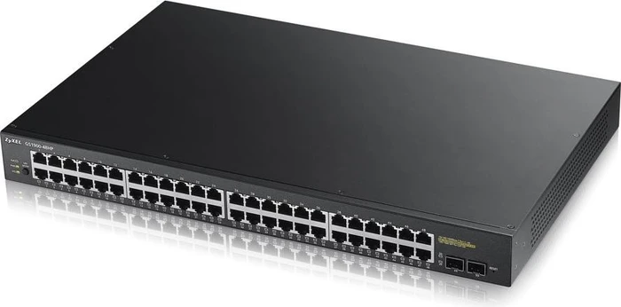Zyxel GS1900 Rackmount Gigabit Smart Switch, 48x RJ-45, 2x SFP, 170W PoE+