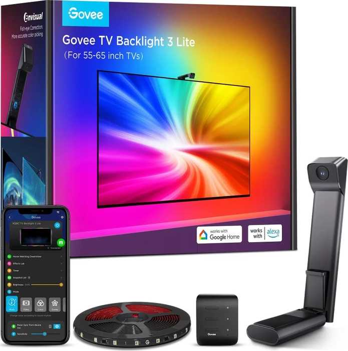 Govee TV Hintergrundbeleuchtung 3 Lite TV 55-65" SMART LED Hintergrundbeleuchtung RGBICW