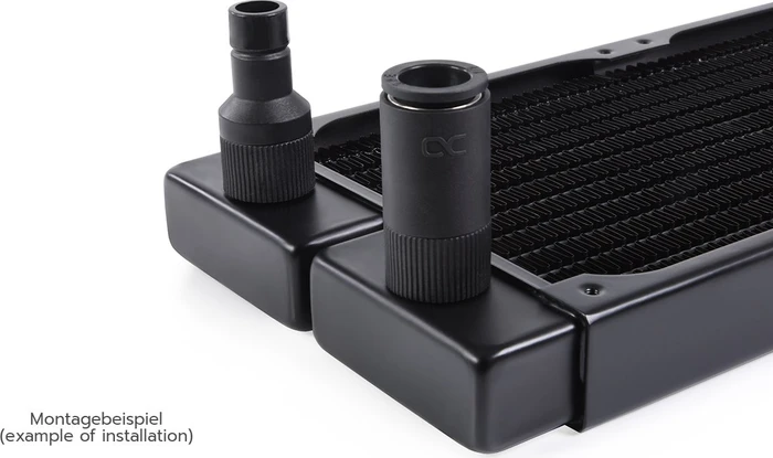 Alphacool ES Schnellverschluss Kupplung Set PushIn Industry Version, 2x G1/4" AG/AG, schwarz