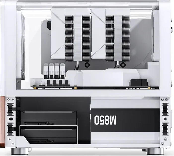 Jonsbo V12 White, weiß/braun, Glasfenster