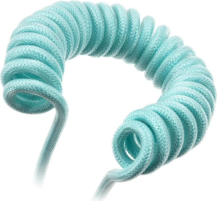 Ducky Premicord Spiralkabel USB-C auf USB-A, Tastaturkabel (Spiral-Textilkabel), 1.8m, Frozen Llama
