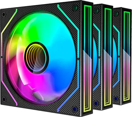 Mars Gaming MF-3D Pro Kit, schwarz, LED-Steuerung, Fernbedienung, Lüftersteuerung, 120mm, 3er-Pack