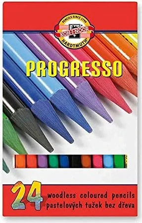 Koh-I-Noor Progresso Buntstift sortiert, Pappetui, 24er-Set