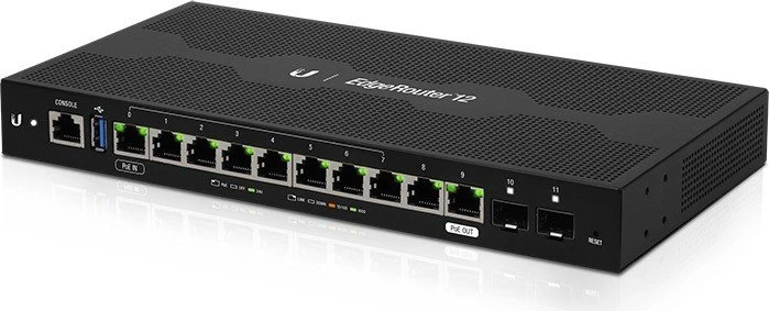Ubiquiti EdgeRouter 12 Desktop Gigabit Router, 10x RJ-45, 2x SFP, 20W passiv PoE
