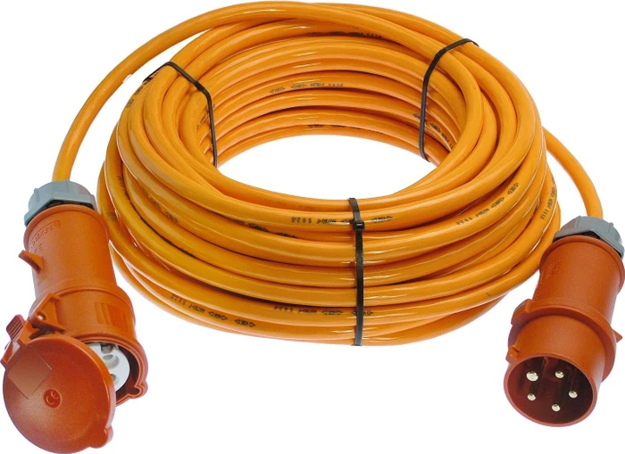 as-Schwabe Polyurethan CEE Verlängerungskabel 400V 32A IP44 H07BQ-F 5G4, orange, 50m