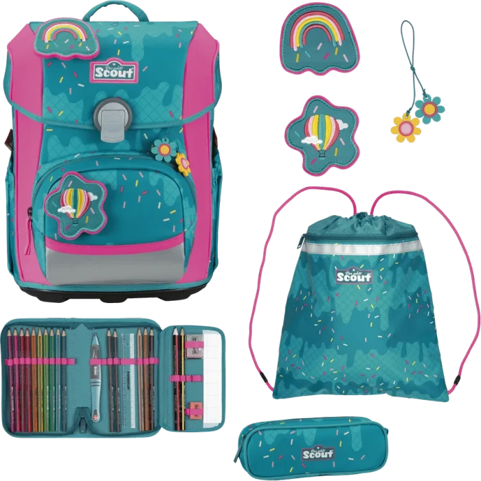Scout Neo DIN Happy Confetti Schultaschen-Set, 4-tlg.