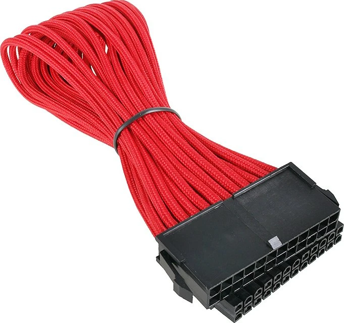 BitFenix Alchemy 24-Pin ATX Verlängerung 30cm, sleeved rot