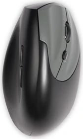 BakkerElkhuizen HandShake 3-Mode Vertical Mouse, Linkshänder, schwarz/silber, USB/Bluetooth (BNEHS3MVML)