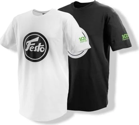 Festool 100 Jahre Doppelpack T-Shirt kurzarm schwarz/weiß