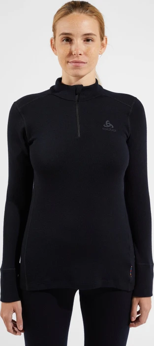 Odlo Natural Merino 260 Baselayer Half Zip Funktionsshirt langarm schwarz (Damen)