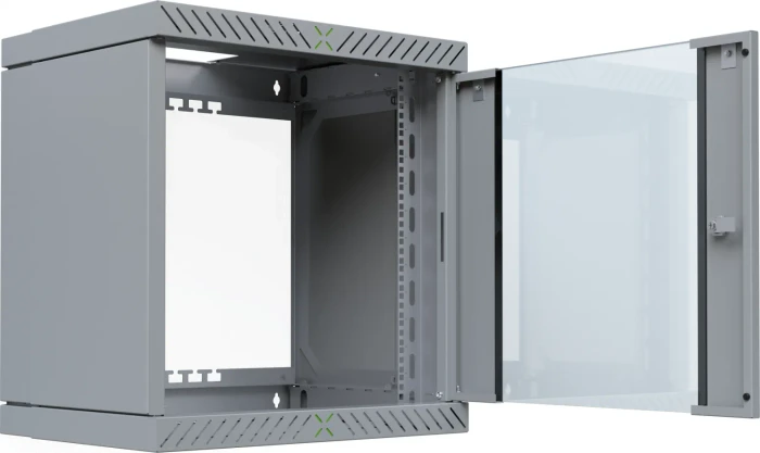 EFB Elektronik X-Rack 19" Wandgehäuse 12HE, fest, eigenbelüftet, tiefenverstellbar, 400-600mm, Sicherheitsglastür, IP20, RAL 7035, 600mm tief